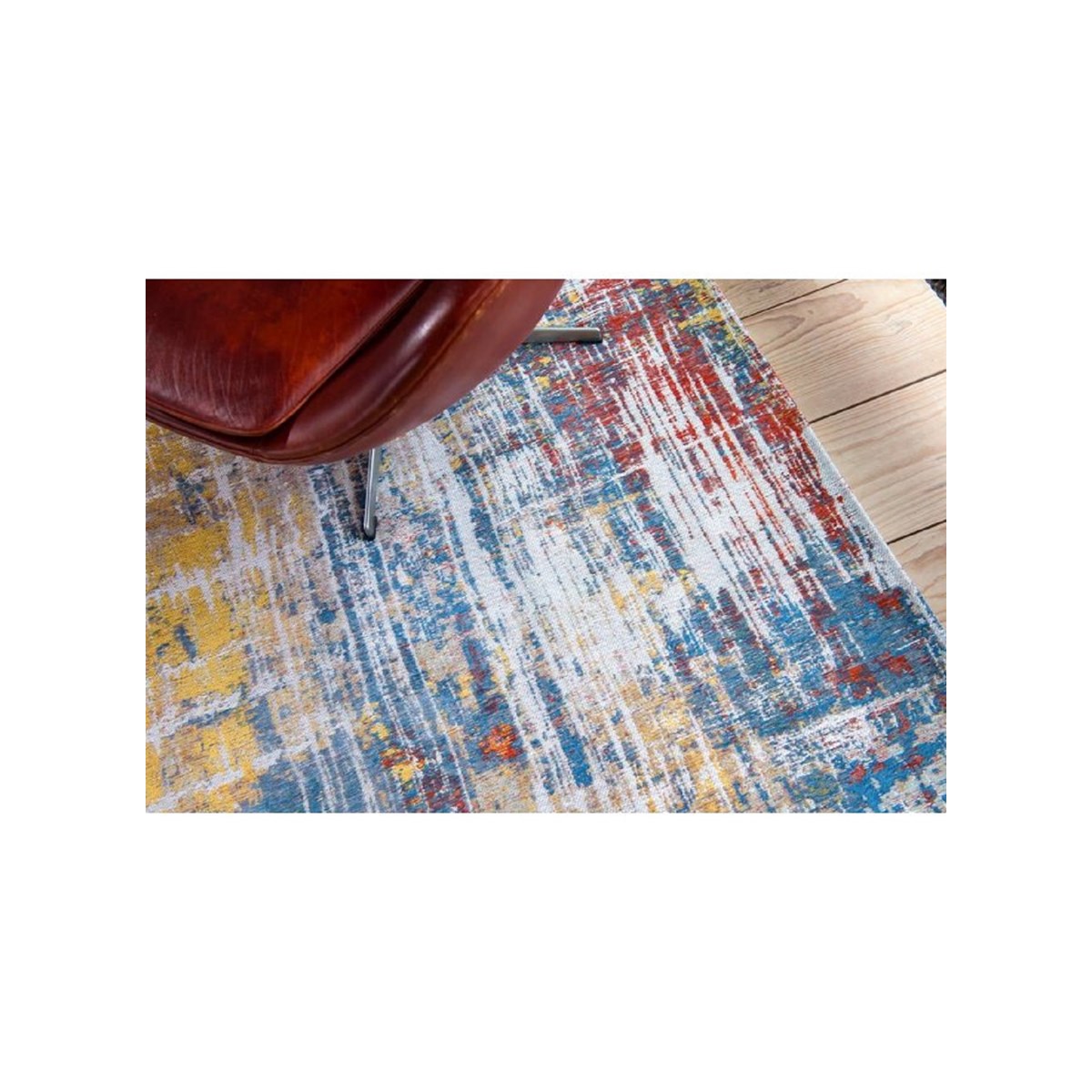Tapis salon et chambre coton style vintage MONTAUK multicolore, NOVATREND