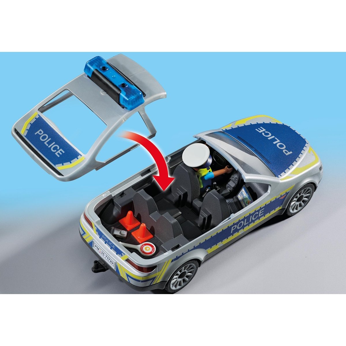 Voiture de police avec sirène et gyrophare voiture de police avec sirène et gyrophare, PLAYMOBIL
