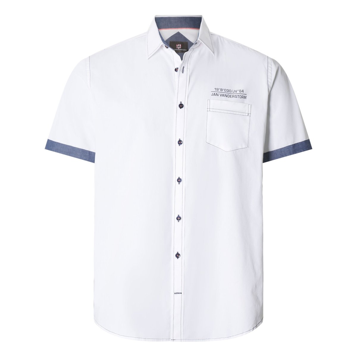 Lot de 2 chemises HENOCH bleu foncé blanc, JAN VANDERSTORM
