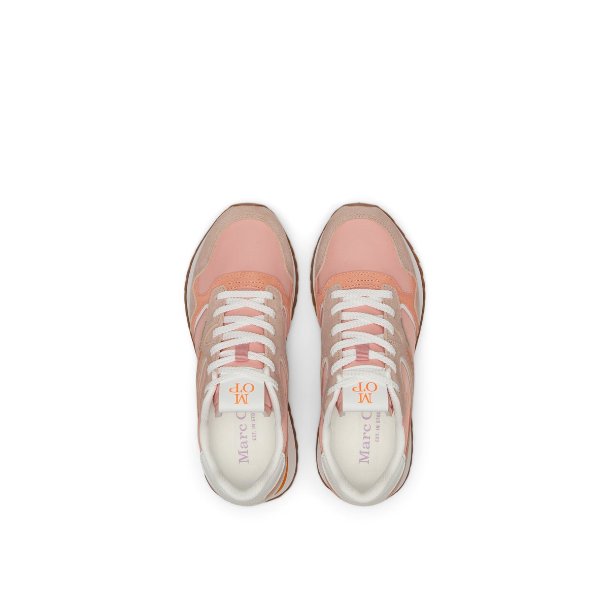 Sneaker modèle Maxima en cuir de vache et nylon rose, MARC O'POLO