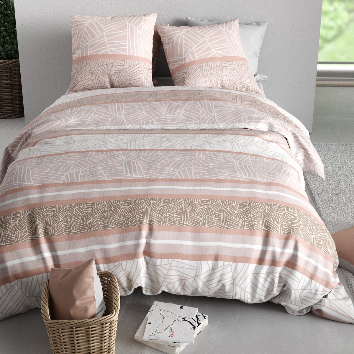 Parure de lit - Housse de couette coton 57 fils multicolore, EDEN