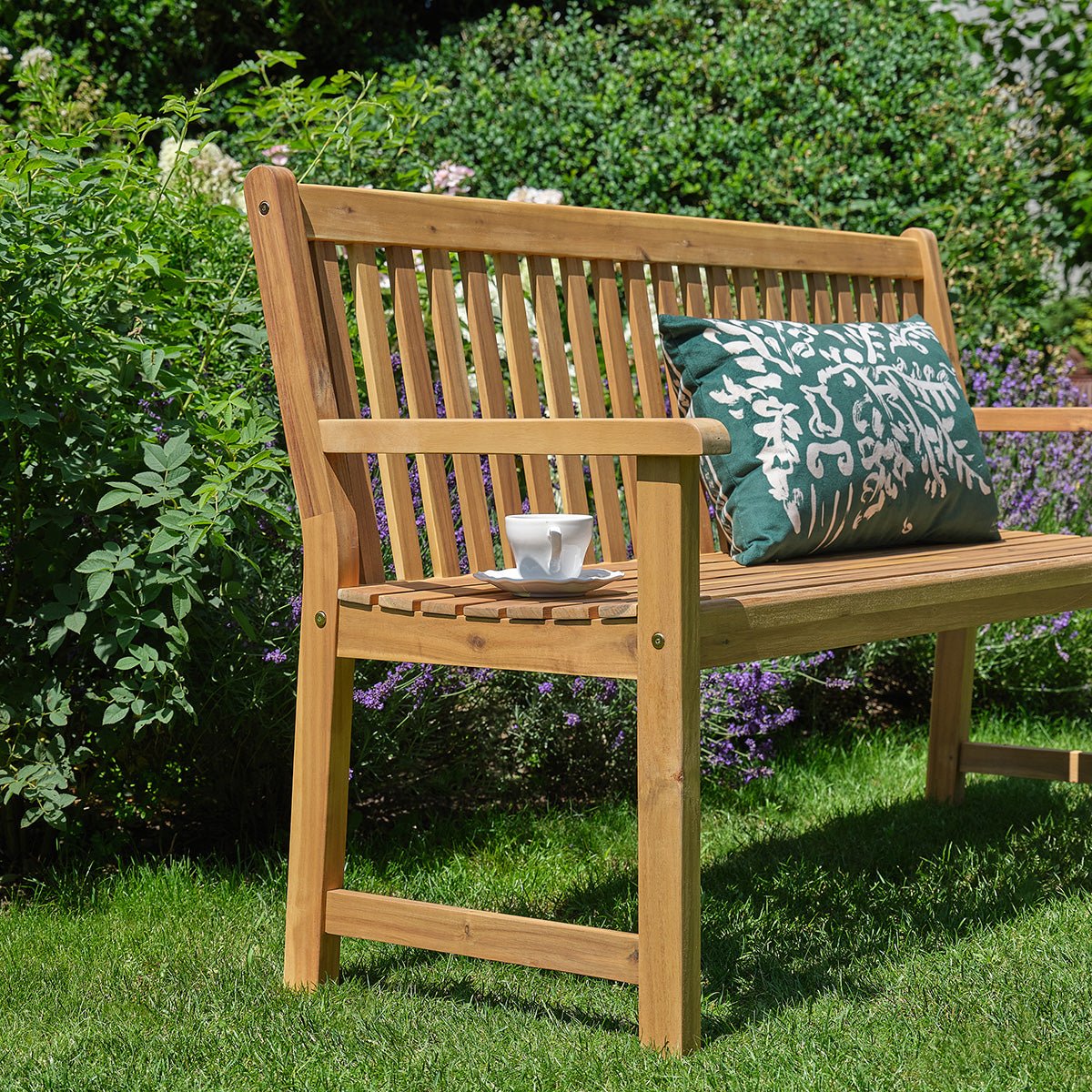 Banc de jardin en acacia massif 150 cm MILOS naturel, BERAH GETAH