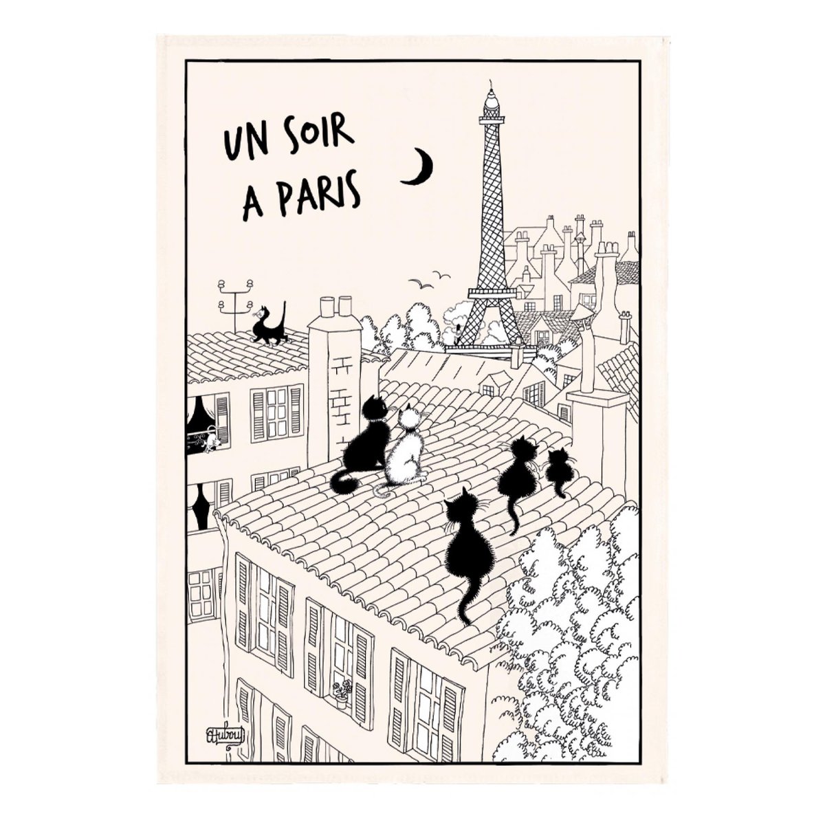 Torchon Dubout Un Soir ecru, WINKLER