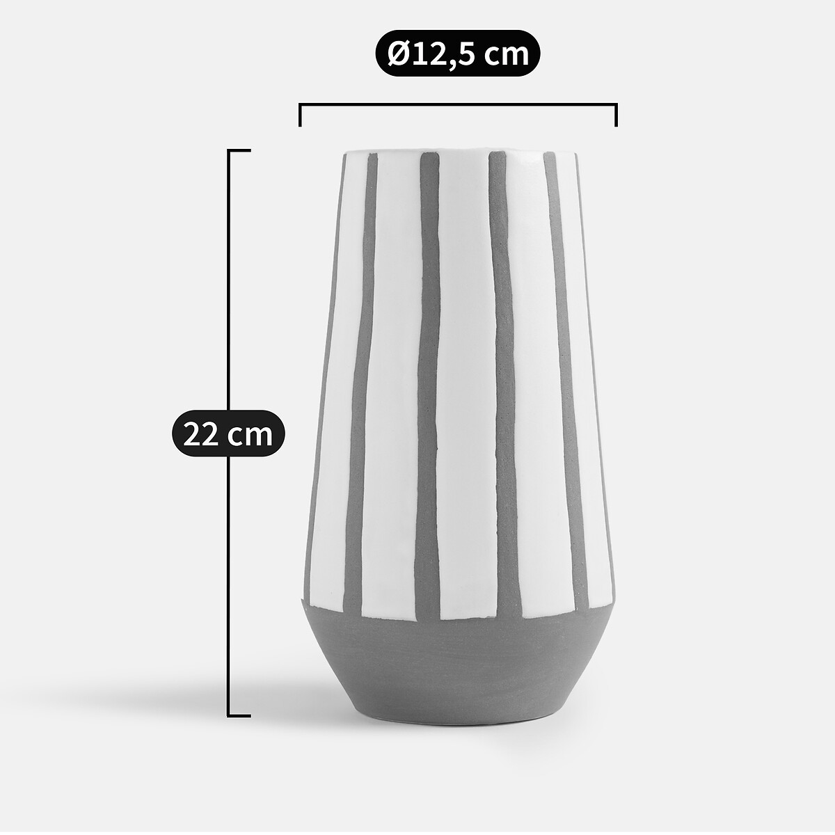 Selora Two-Tone Ceramic Vase H22cm white/terracotta, LA REDOUTE INTERIEURS