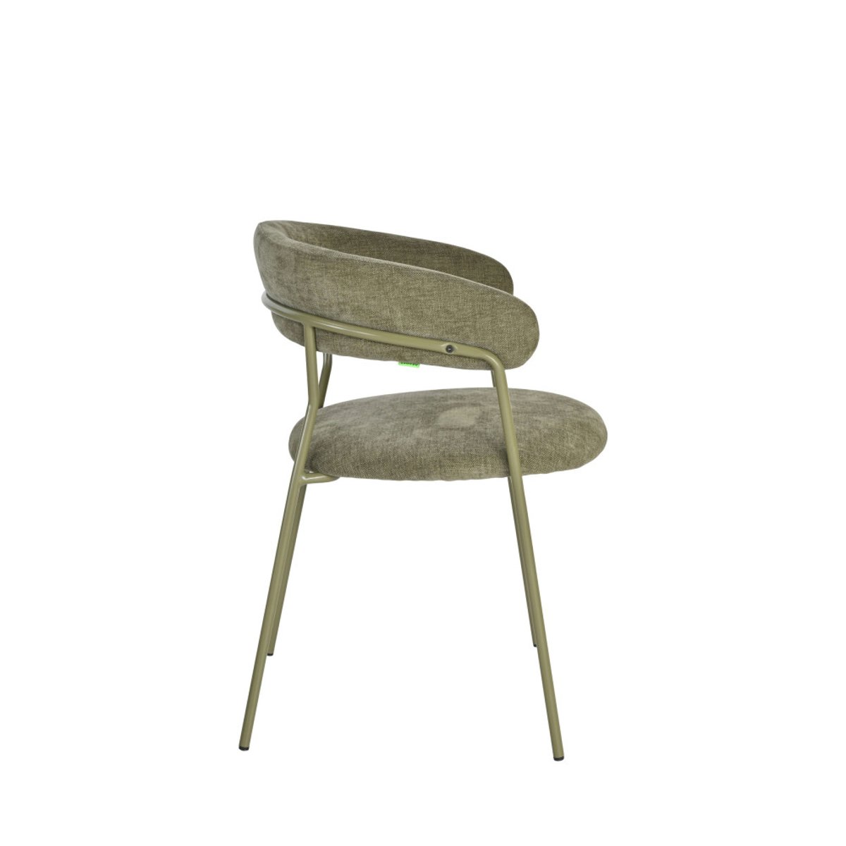 Lot de 2 fauteuils de table en tissu pieds métal- CELESTY vert, DRAWER