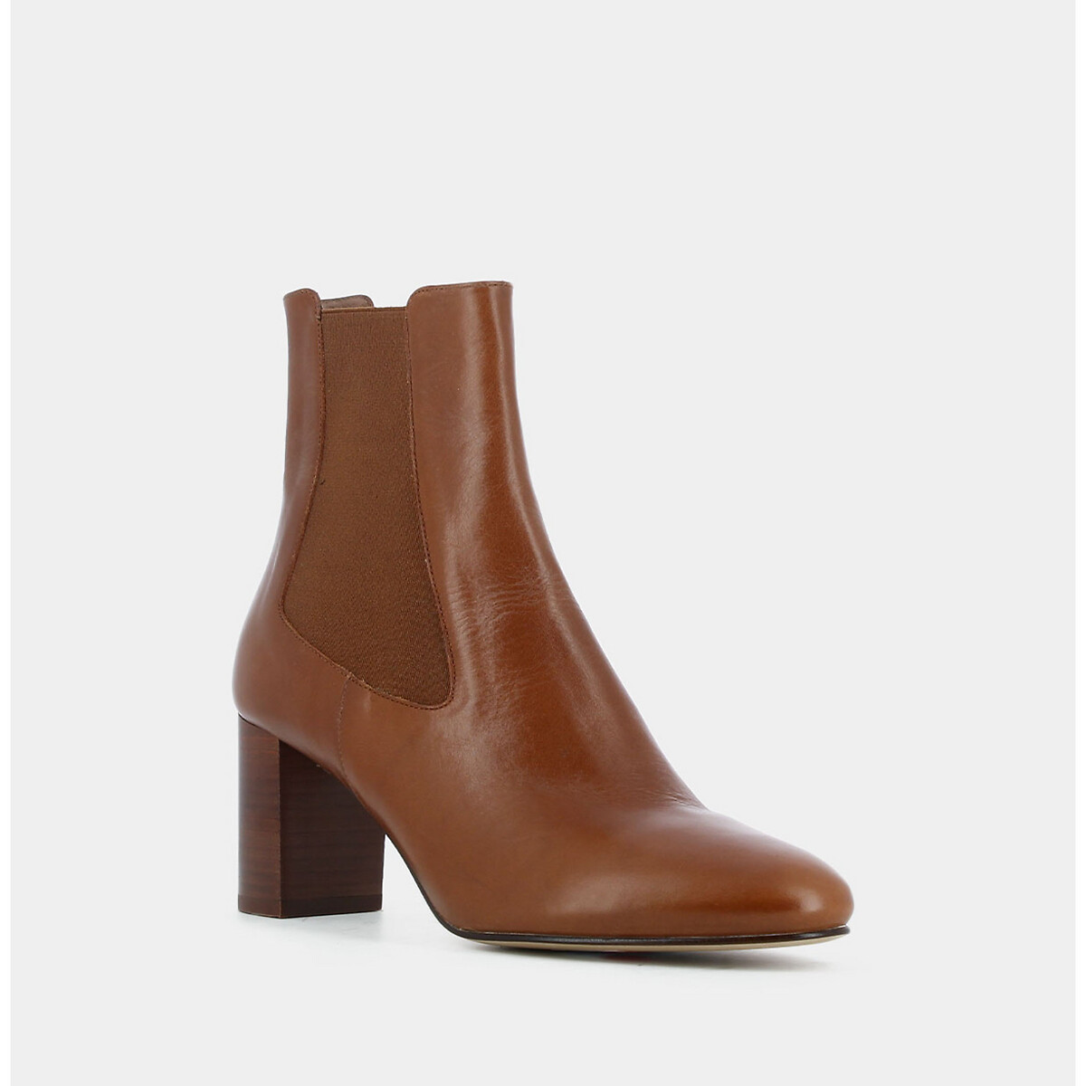 Bottines chelsea in leer met hak Duris cognac , JONAK