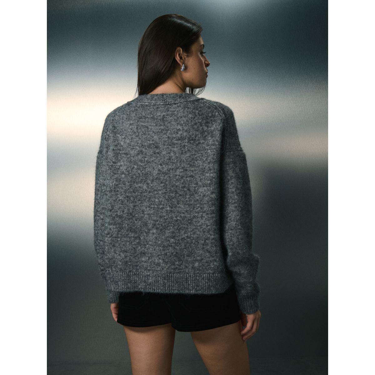 Cardigan à poche et boutons en forme de nœuds gris, NEXT