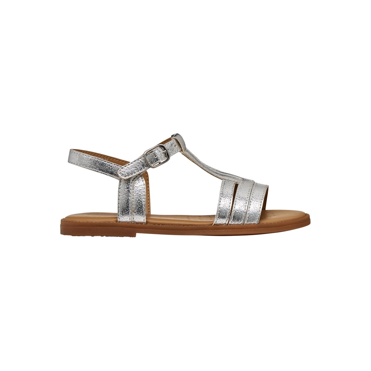 Sandales Cuir J Karly argent, GEOX
