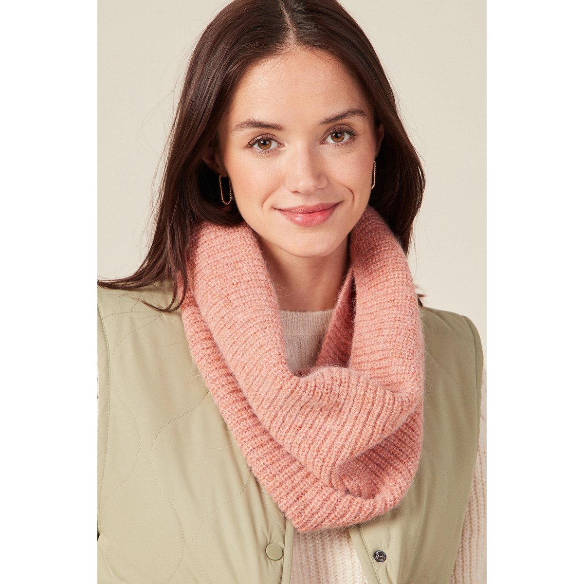 Snood tricoté orange foncé, BONOBO
