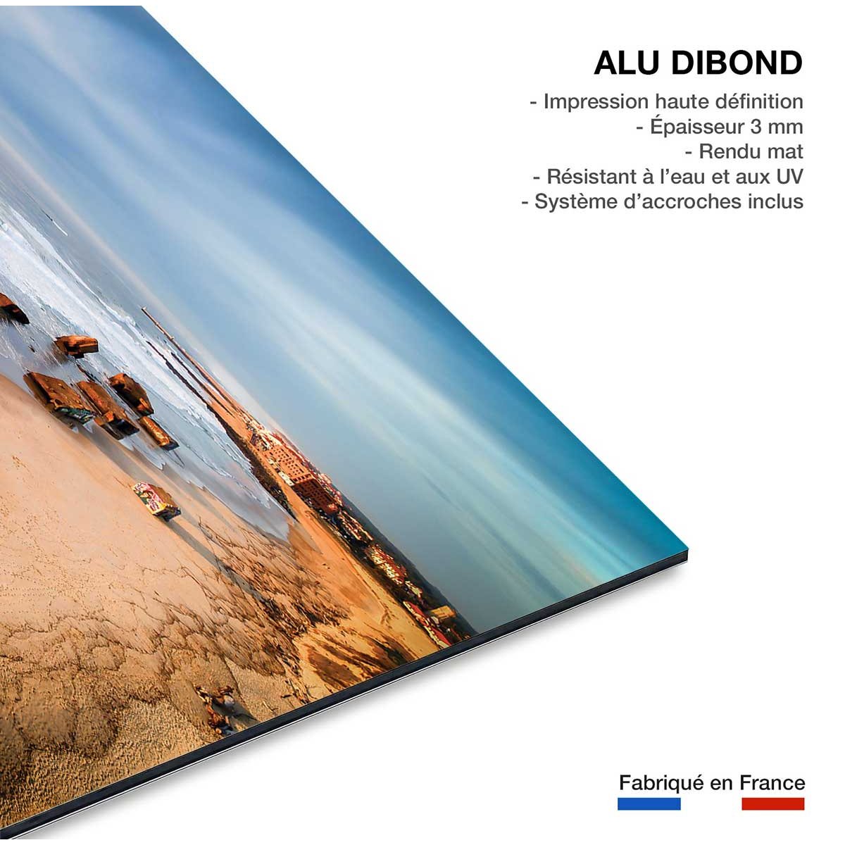 Tableau capbreton sud blocos vue du ciel tableau alu dibond, HEXOA