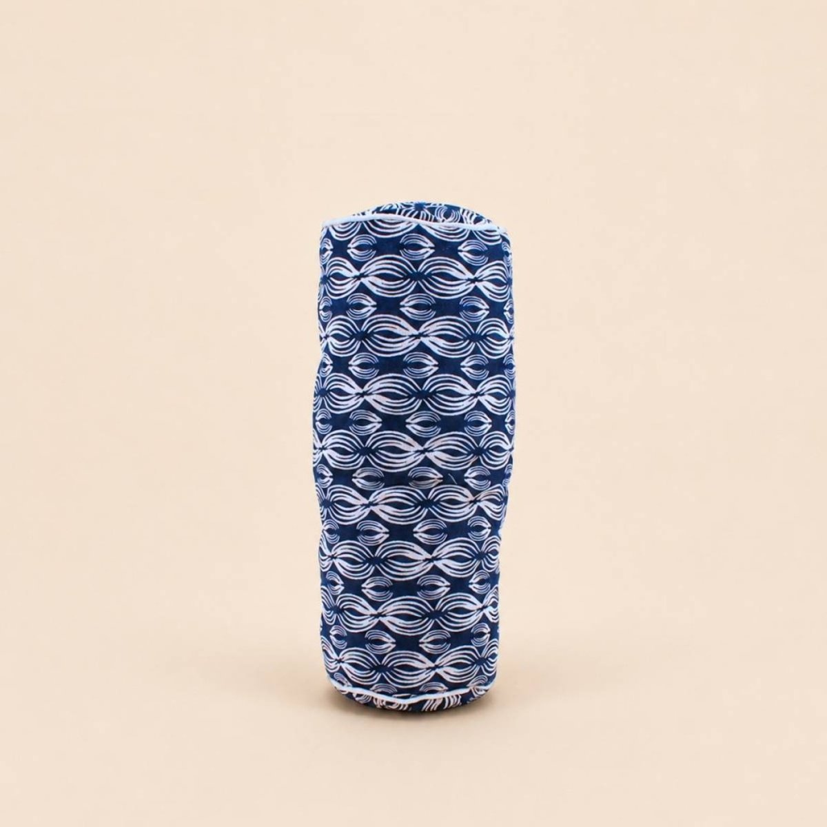 Coussin polochon imprimé géométrique 16x38cm bleu, ORNAMI