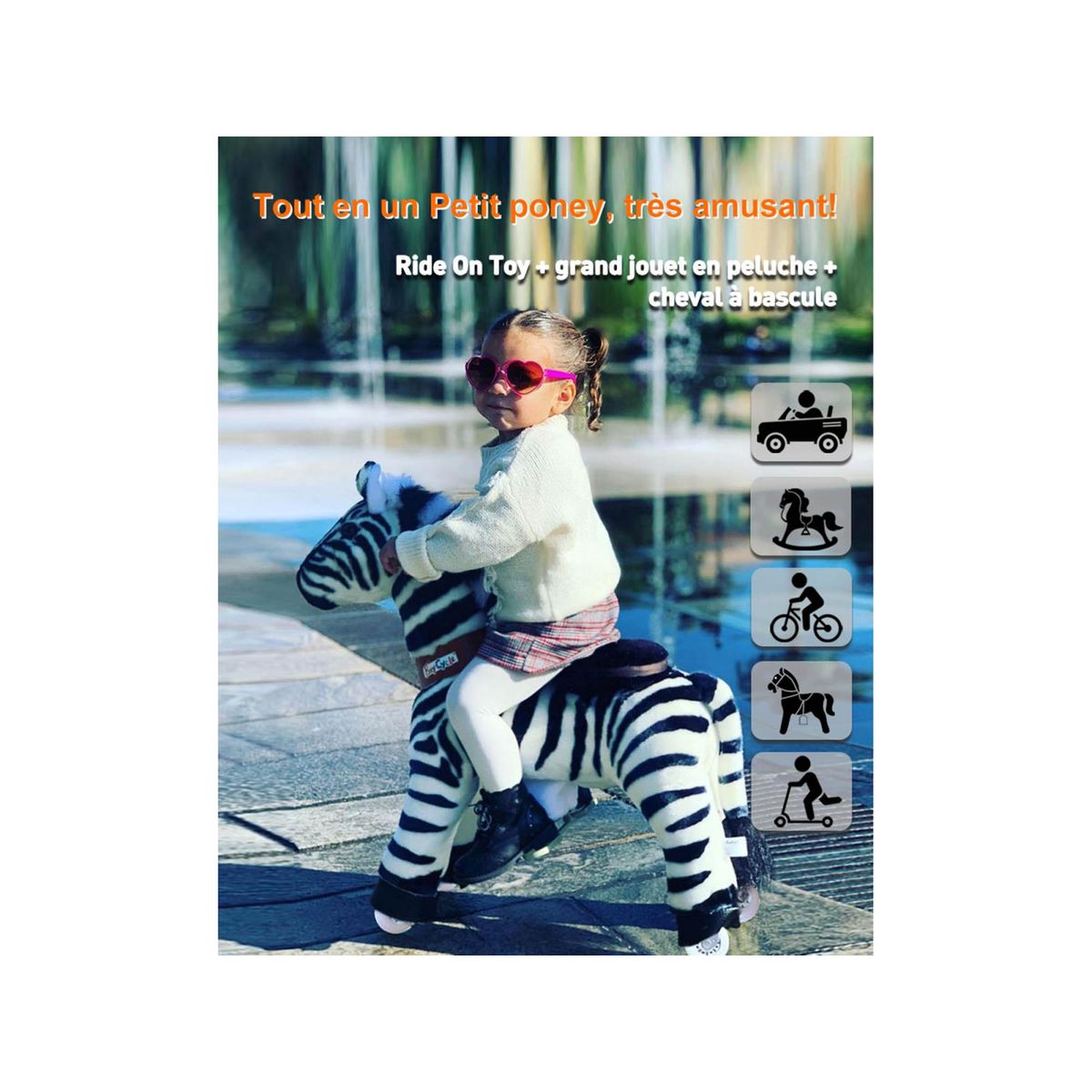 Ponycycle Zebre à monter Age 3-5 ans couleur unique, PONYCYCLE