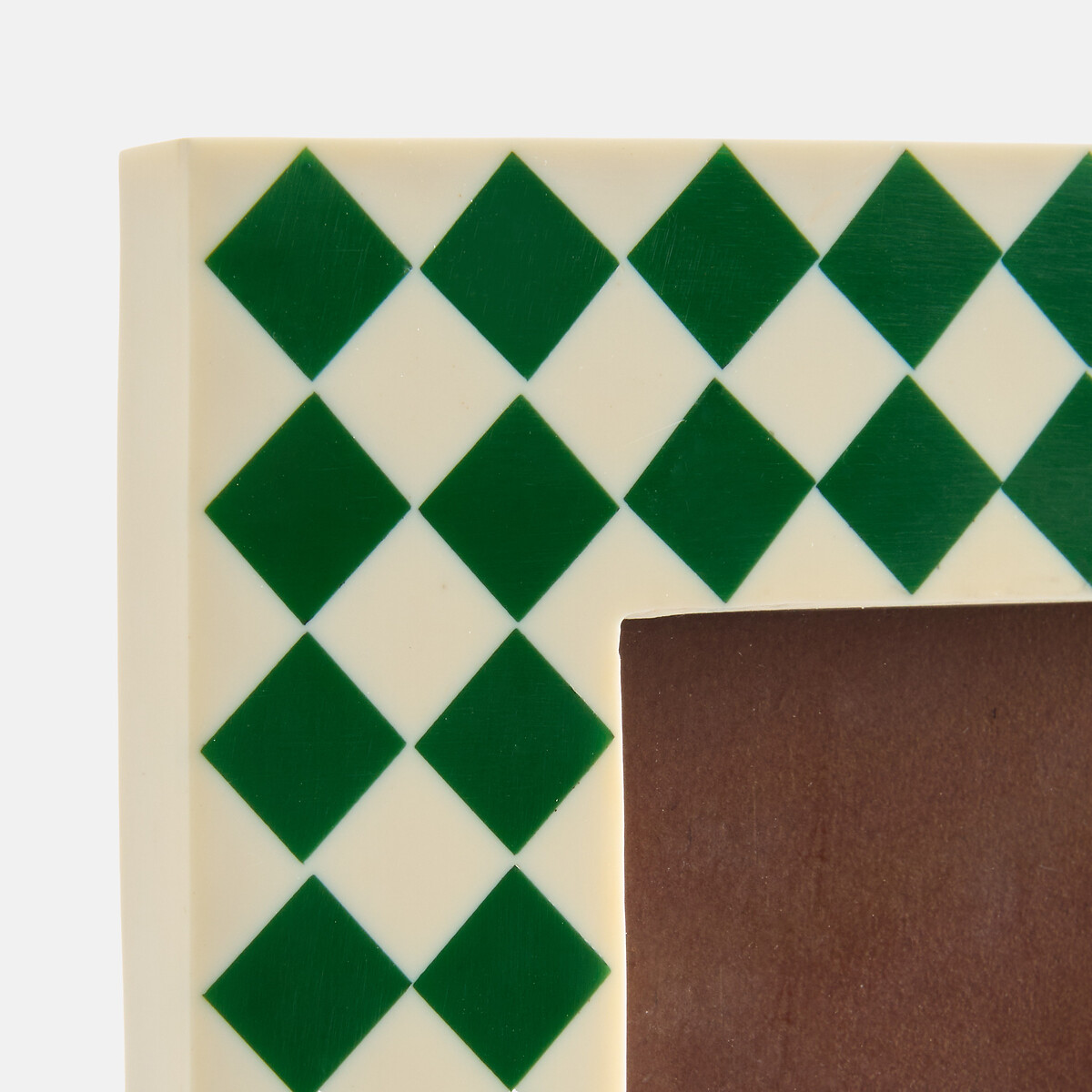 Leiho Chequered Print Resin Mini 16.5 X 21.5cm Photo Frame green/ecru, LA REDOUTE INTERIEURS