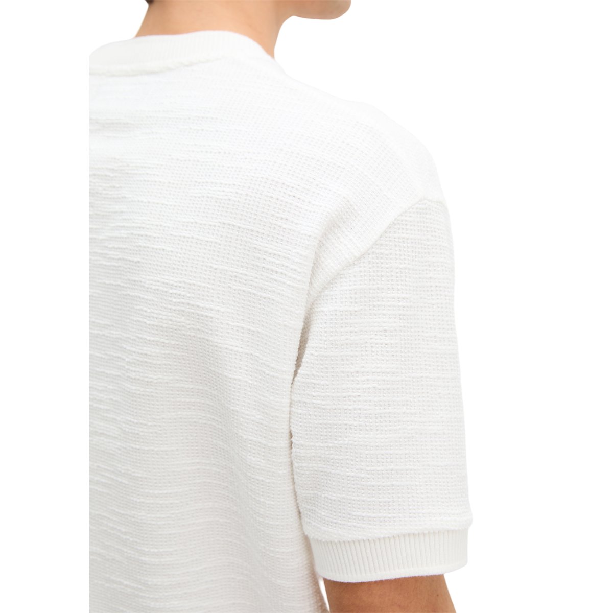 T-shirt loose en jersey bouclé doux blanc naturel, MARC O'POLO