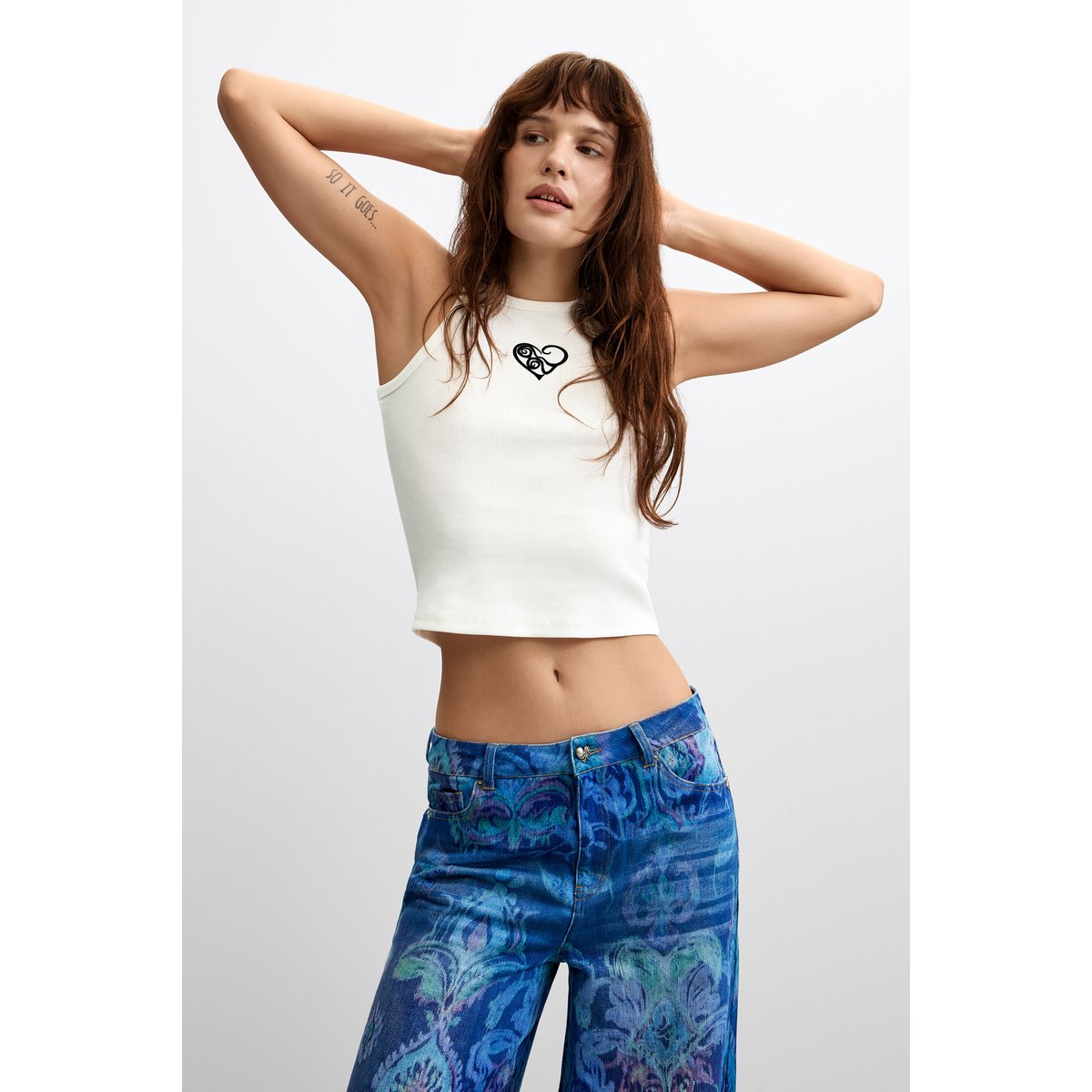 Jean large coupe wide leg bleu clair, DESIGUAL