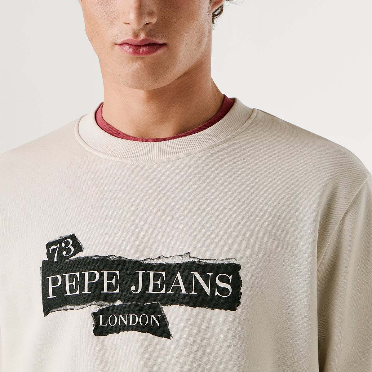 Sweat-Shirt Coupe Regular À Col Rond blanc ivoire, PEPE JEANS