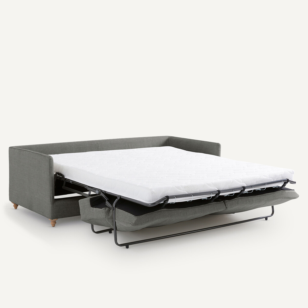 Canapé 3 places, convertible, en coton et lin, Lazare anthracite, AM.PM