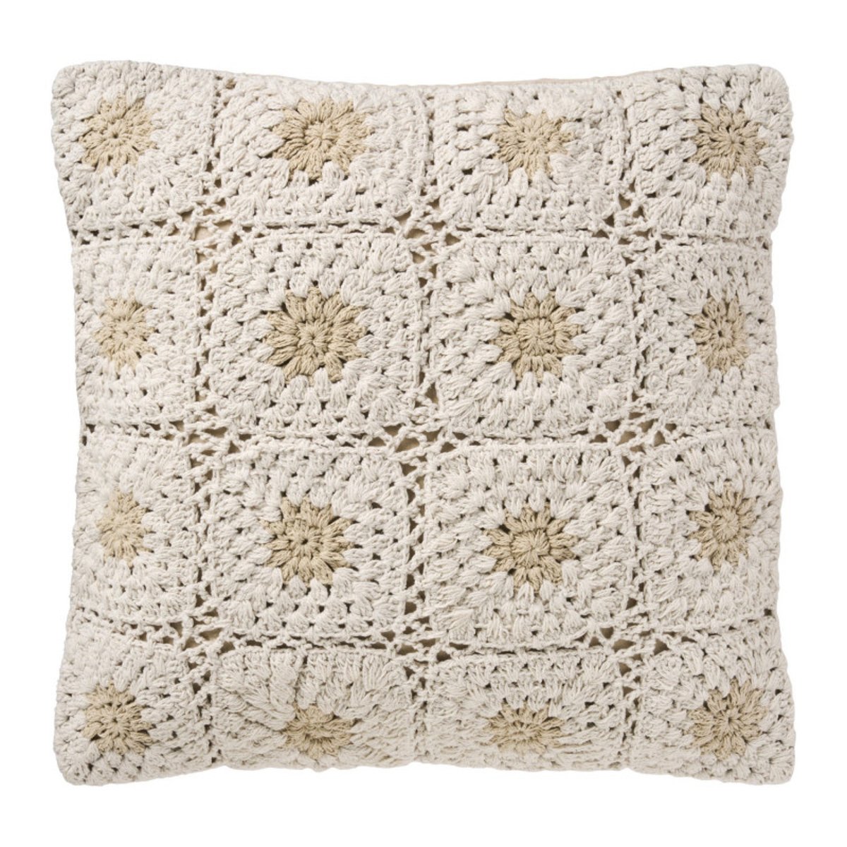 Housse de coussin crochet floral crème, IB LAURSEN