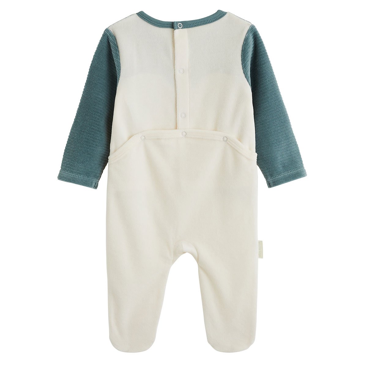 Lot de 2 pyjamas bébé en velours Ginkgo vert, PETIT BEGUIN