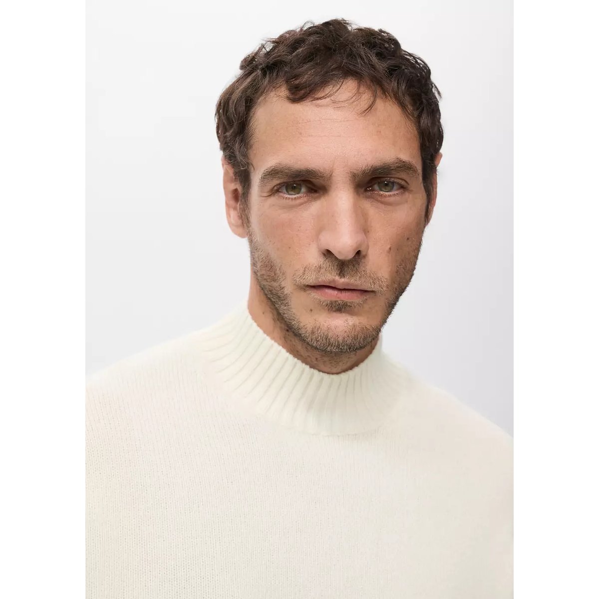 Pull en maille 100 % laine italienne écru, MANGO MAN
