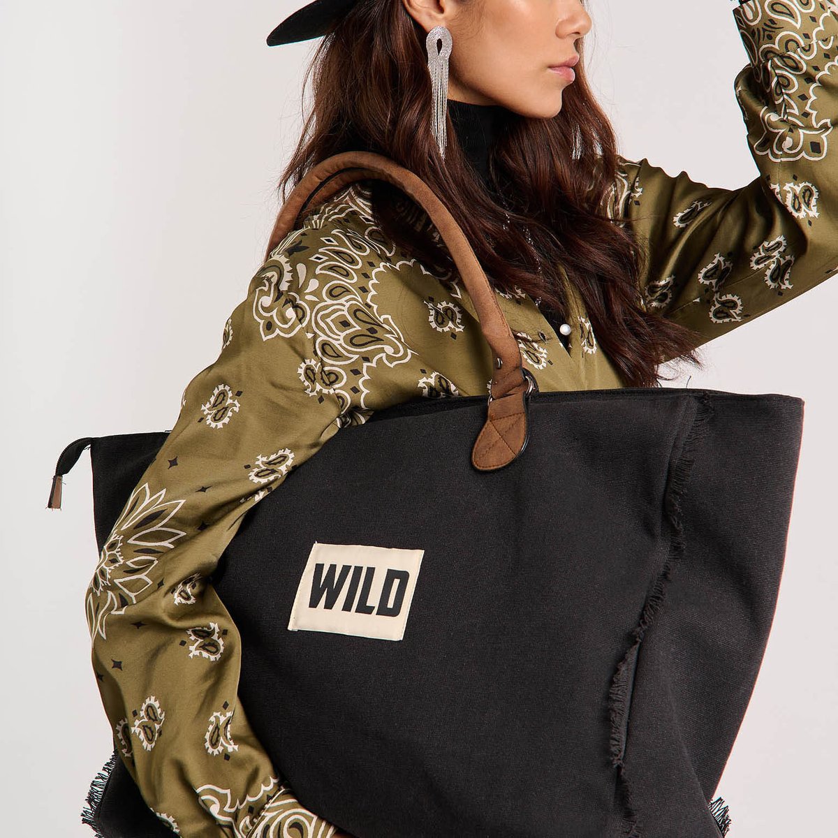 Sac cabas uni BADIS noir, WILD