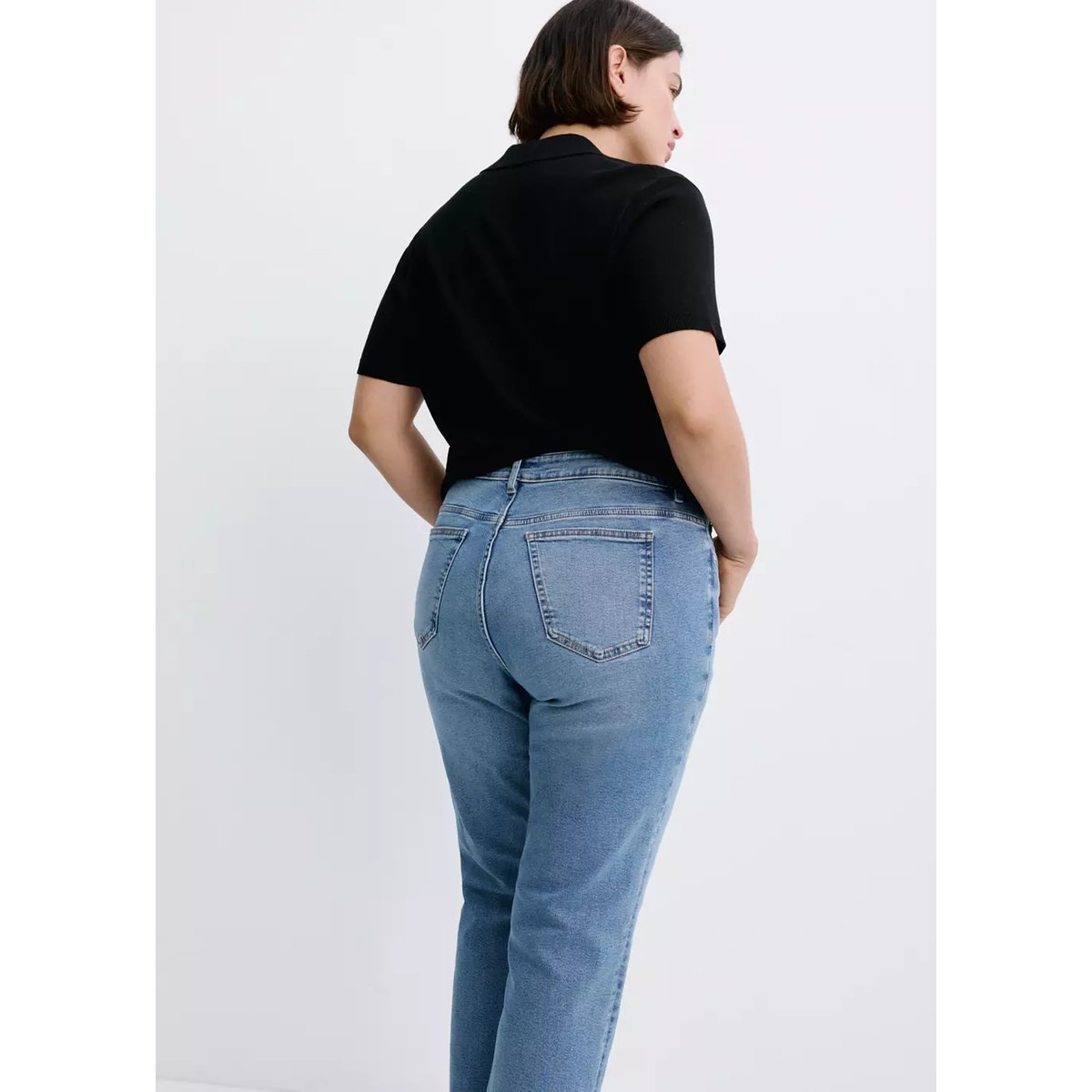 Jean Sienna flare crop bleu moyen, MANGO