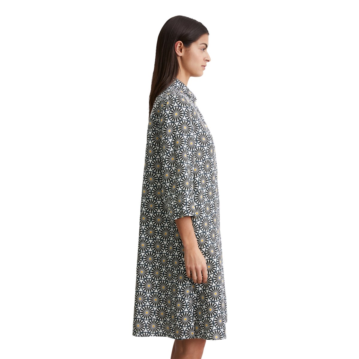 Robe en lin relaxed avec motif imprimé blanc, MARC O'POLO