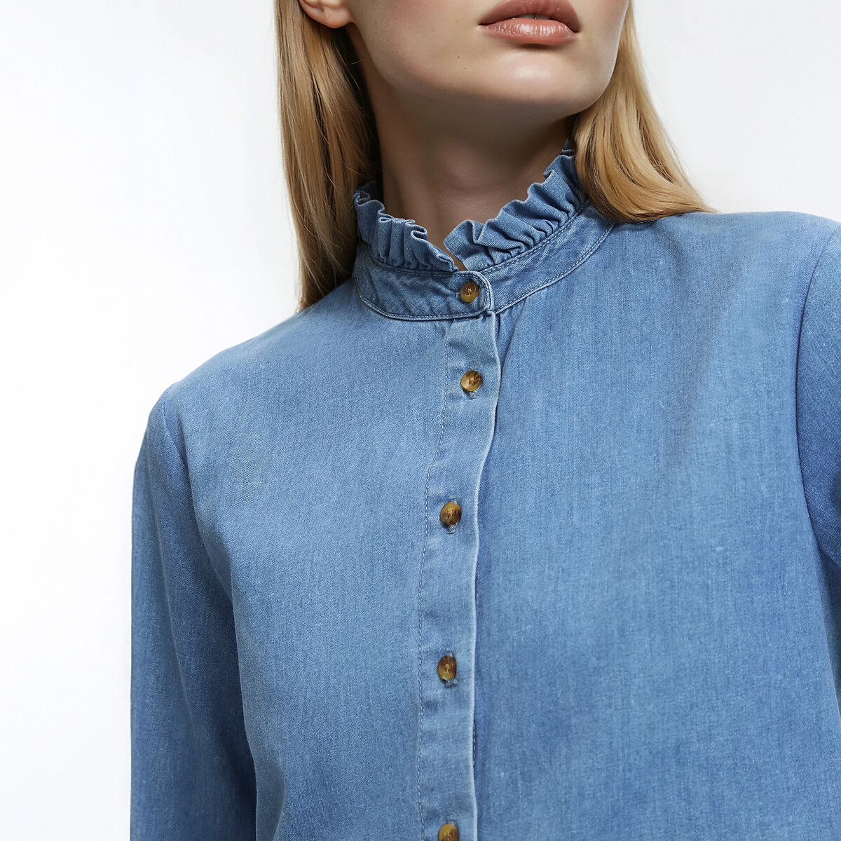 Chemise col victorien, manches longues double stone, LA REDOUTE COLLECTIONS
