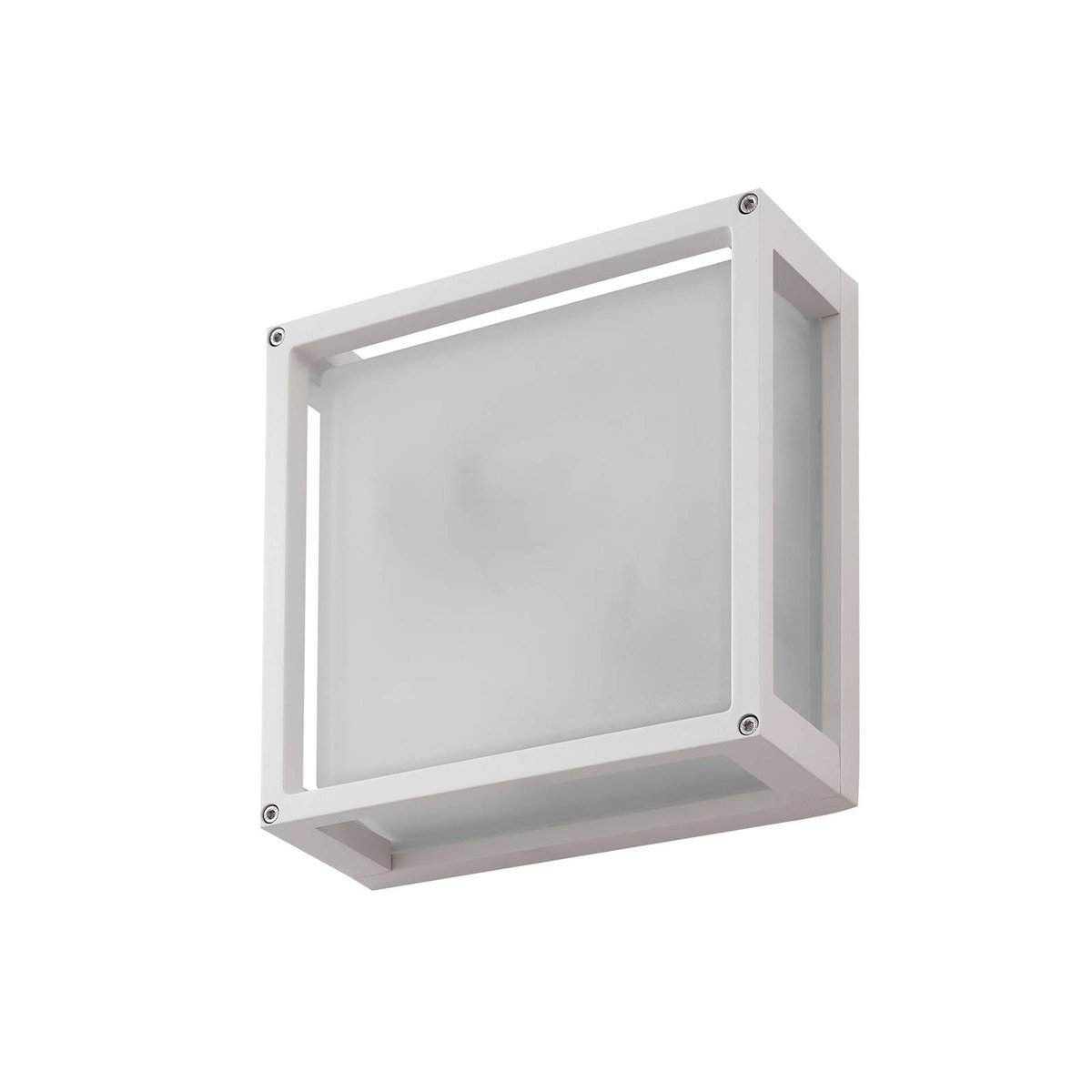 Applique extérieure en aluminium moderne blanc, verre dépoli, LUCANDE