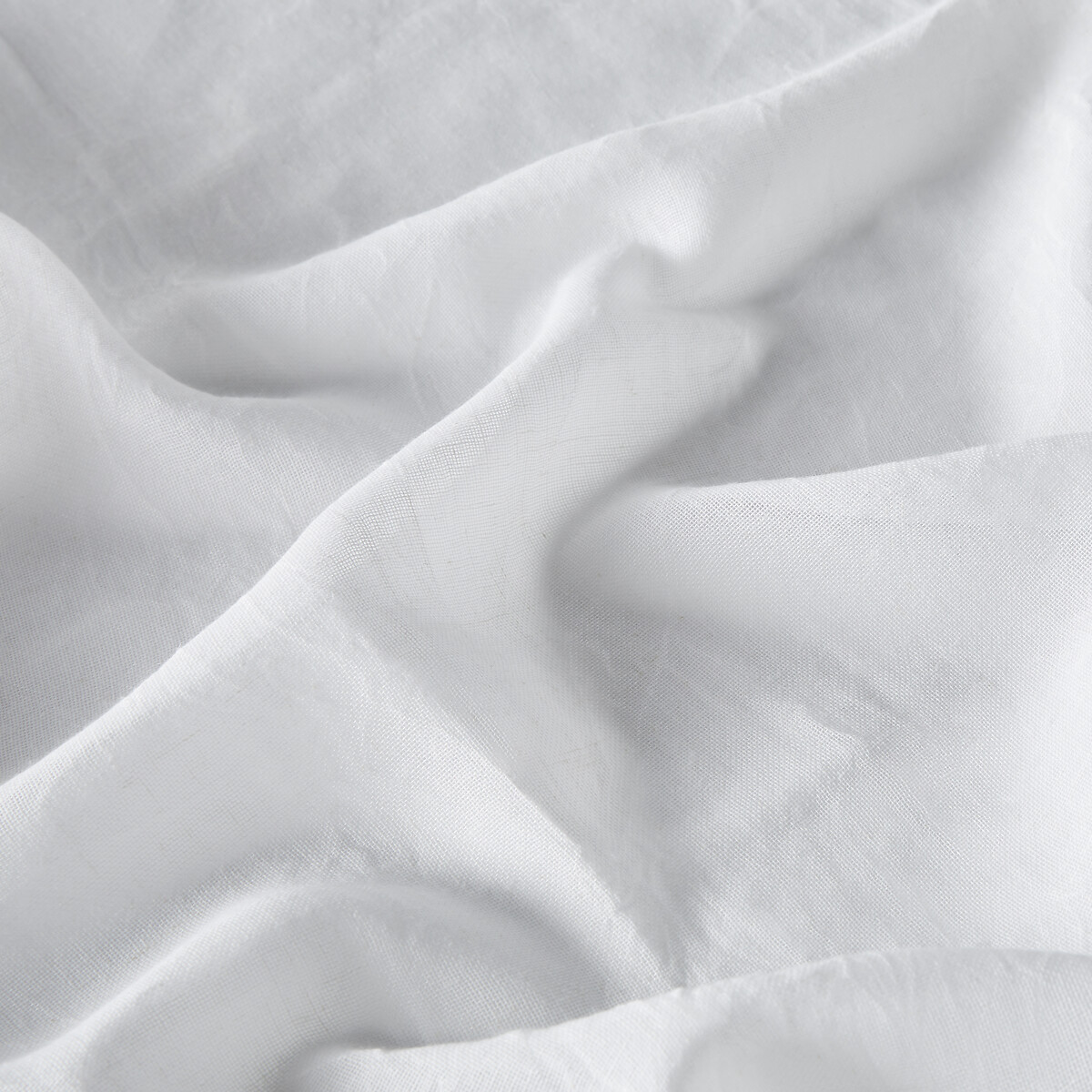 Voilage polyester et lin, à galon fronceur et wave, ARON blanc, LA REDOUTE INTERIEURS