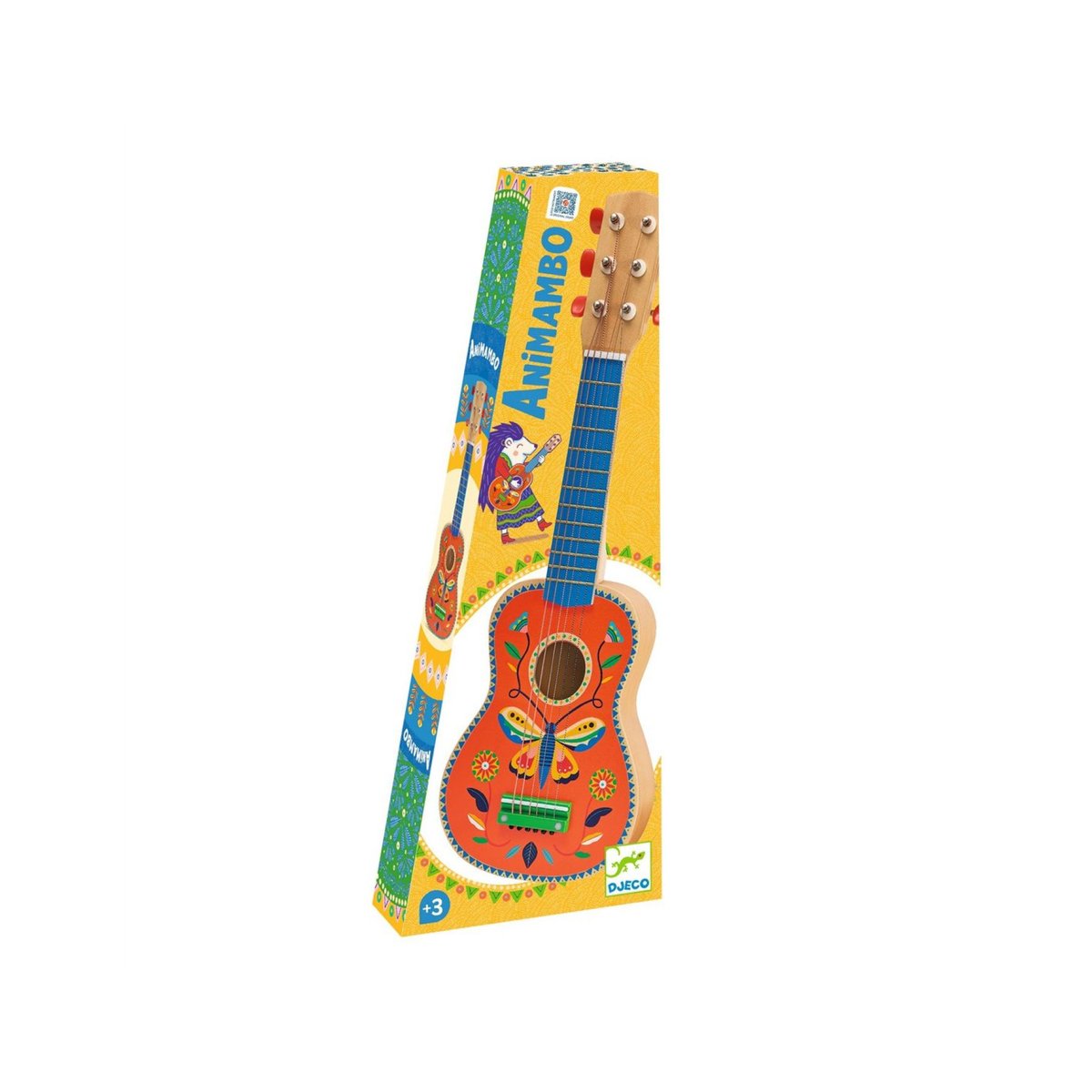 Guitare enfant 6 cordes métalliques petit modèle marron, DJECO