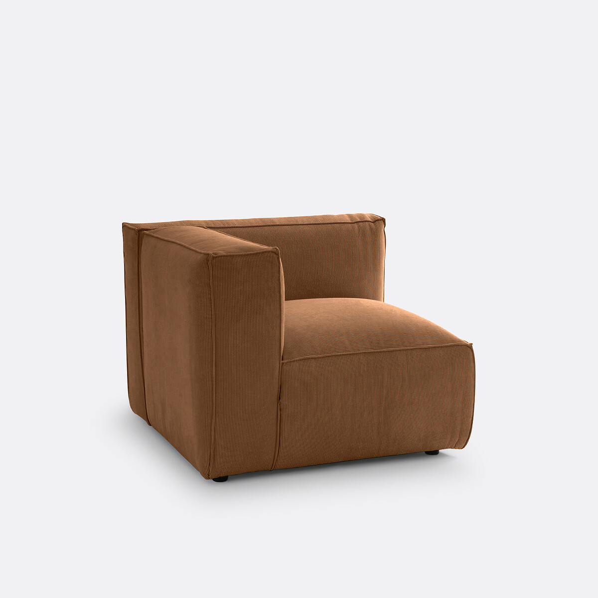 Hoekelement voor modulaire bank, in ribfluweel, Seven hazelnoot, LA REDOUTE INTERIEURS