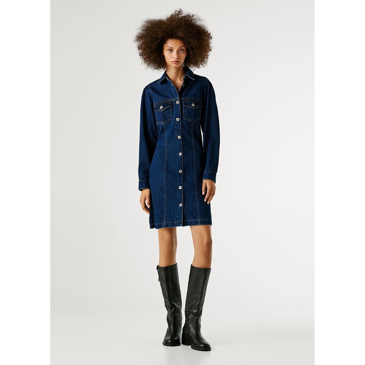 Robe chemise en denim denim brut, PEPE JEANS