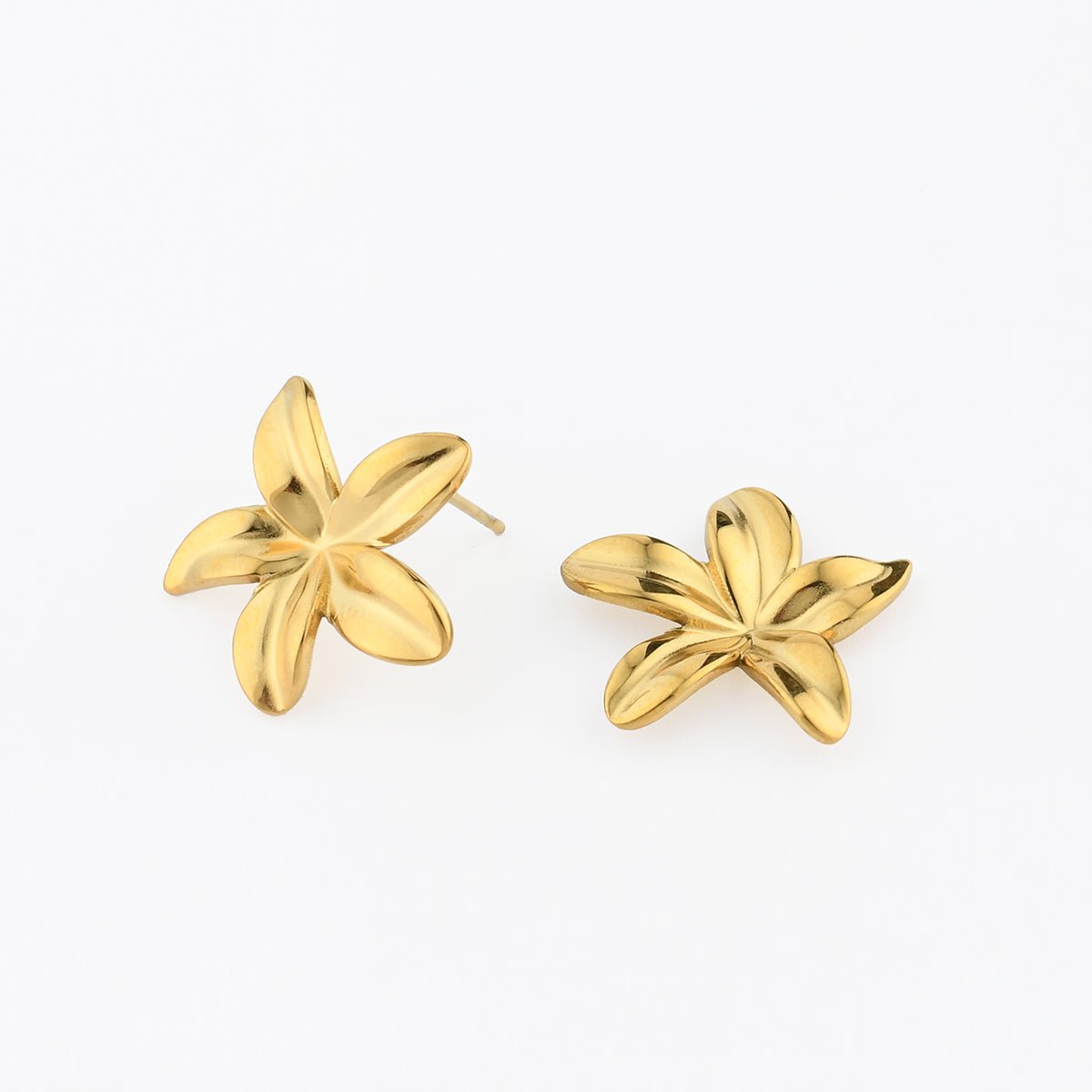 Boucles d'oreilles fleurs dorées Acier inoxydable doré, BALABOOSTE