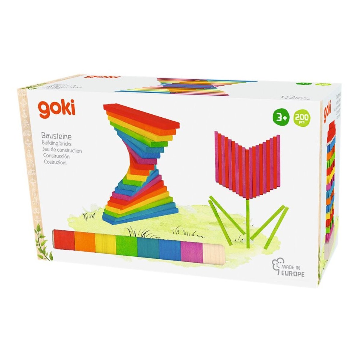 Planchettes en bois multicolores multicolore, GOKI