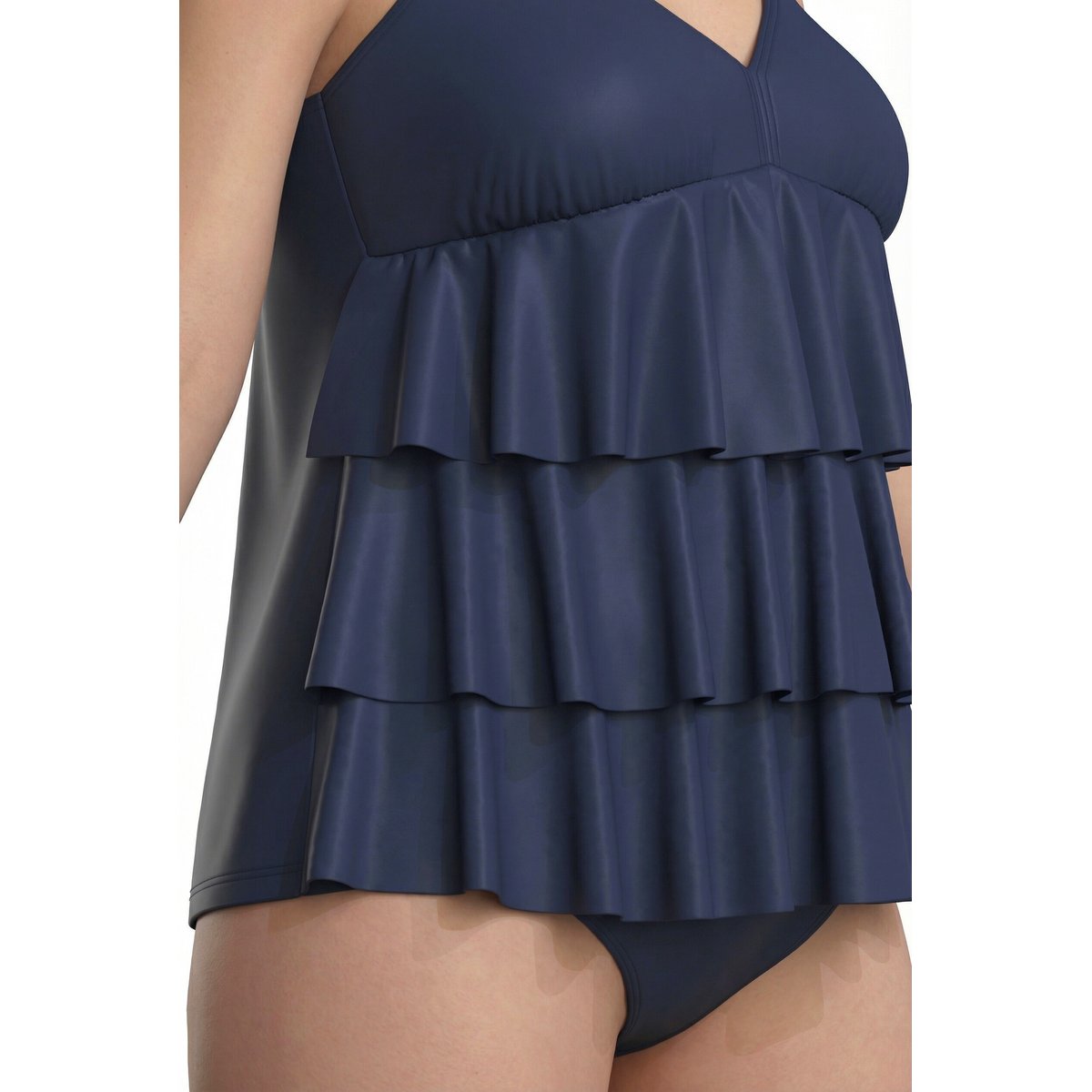 Tankini à volants, bonnets souples marine, ULLA POPKEN