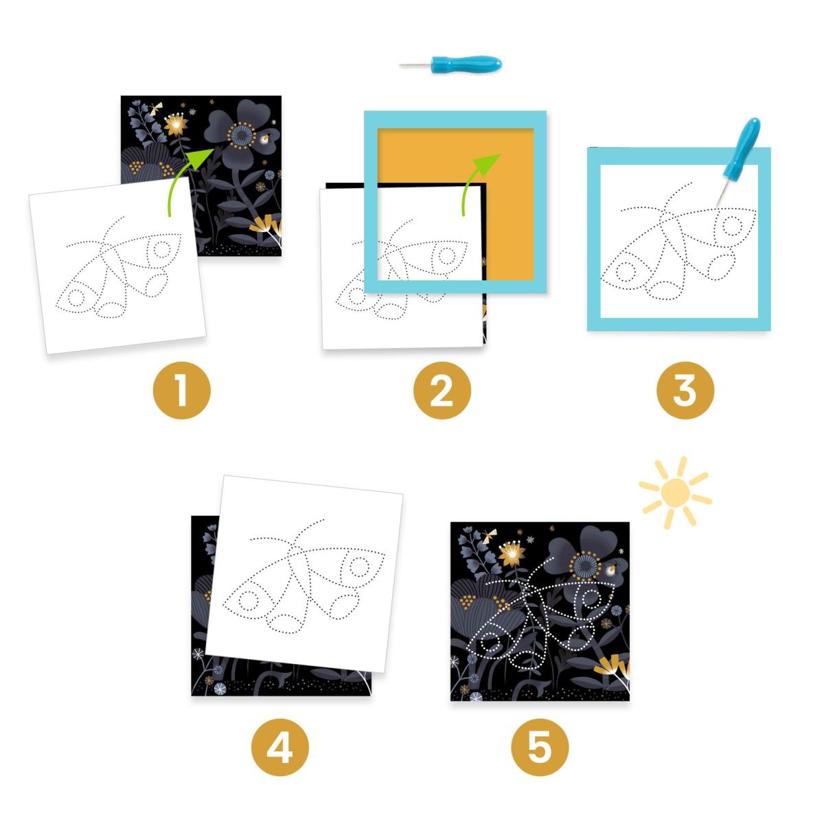 Coffret creatif Picotage - Apparations orange, DJECO