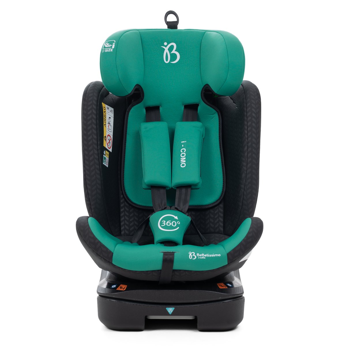 Bebelissimo - Siège auto Isofix - pivontant 360 ° - 40-150 cm - 0-36kg i- COMO vert couleur unique, BEBELISSIMO J'AIME