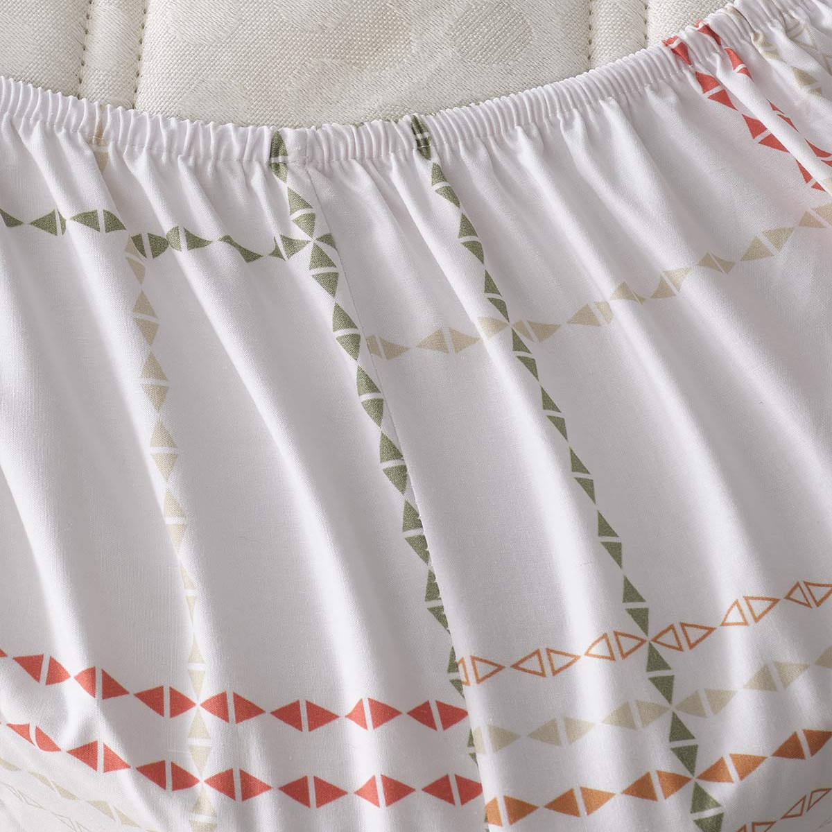 Drap housse en percale de coton bonnet 30 cm GOTI blanc, SENSEI MAISON