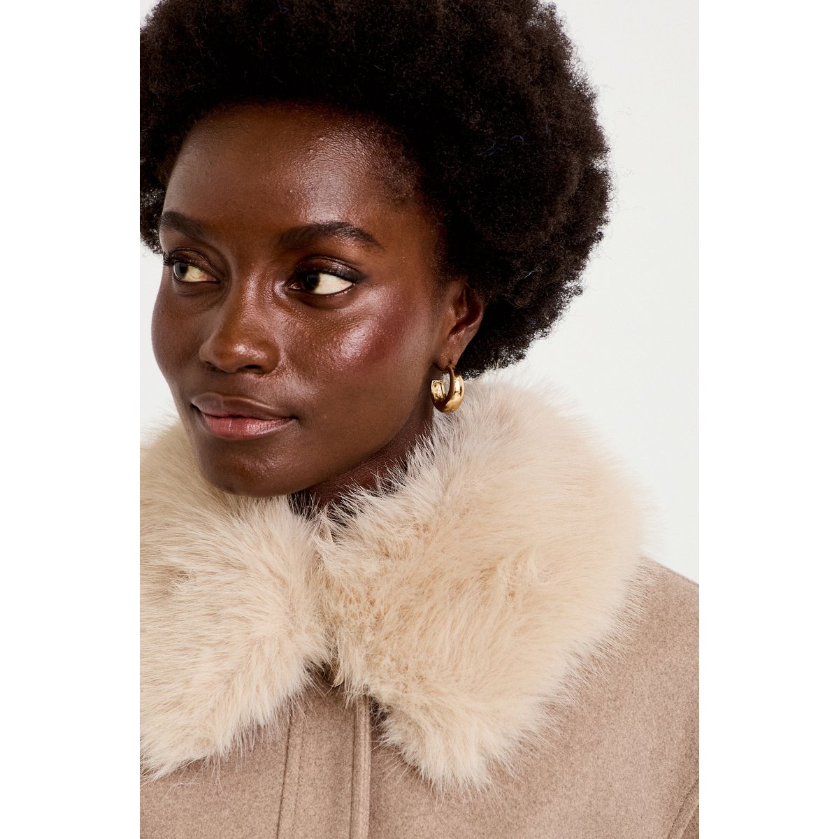 Veste droite cropped col tailleur taupe, CACHE CACHE