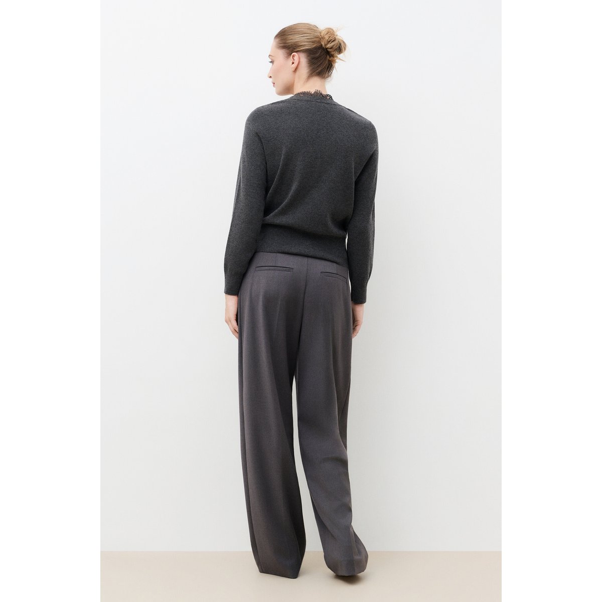 Cardigan droit col v MSEGOLENE gris, CAROLL