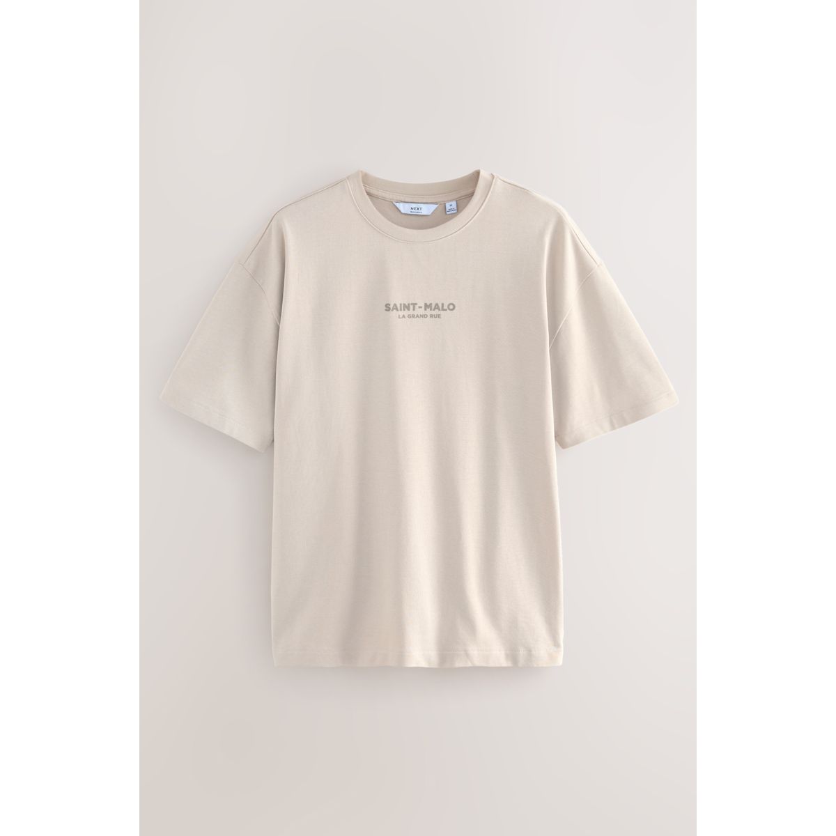 T-shirt épais à imprimé blanc/vert/neutre, NEXT