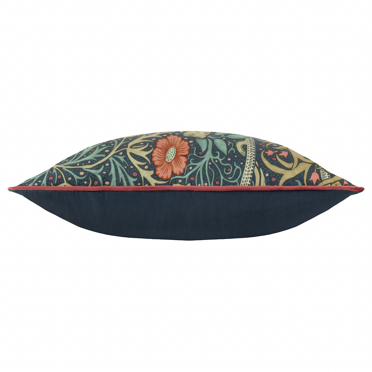 Seaweed Printed Velvet Cushion indigo, MORRIS & CO.