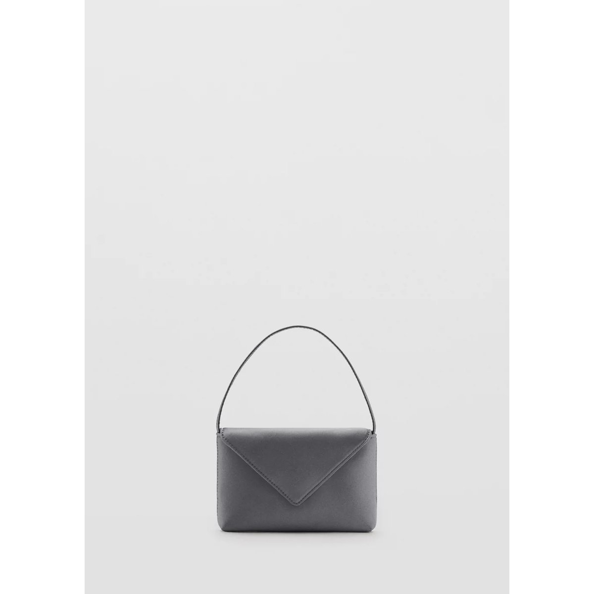 Sac à main satiné à rabat gris, MANGO