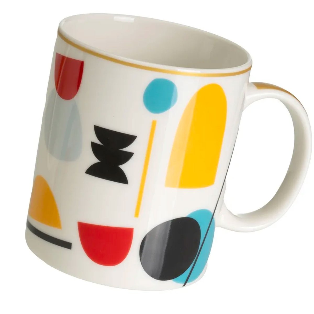 Set de 3 mugs en céramique design abstrait 340ml multicolore, WADIGA