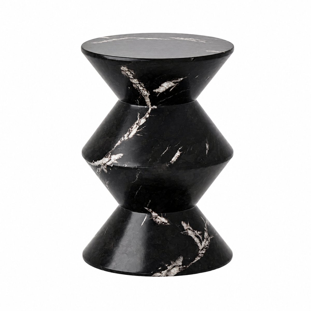 Table d'appoint, bout de canapé, béton Ø40 x H56,6cm W noir, ALTASSINA