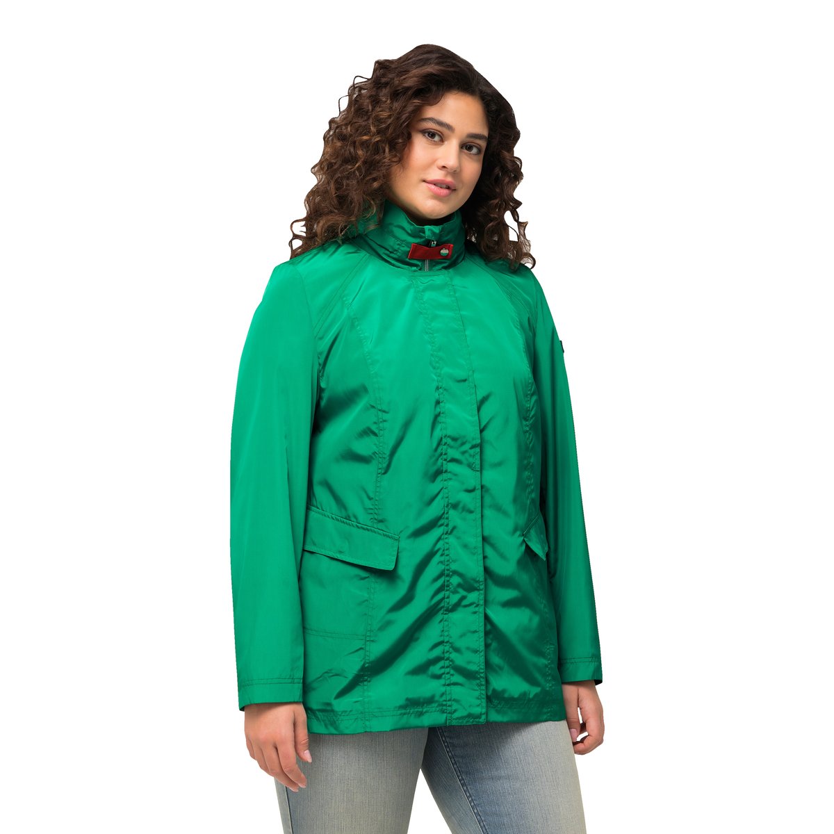 Veste technique HYPRAR, col montant, capuche émeraude, ULLA POPKEN