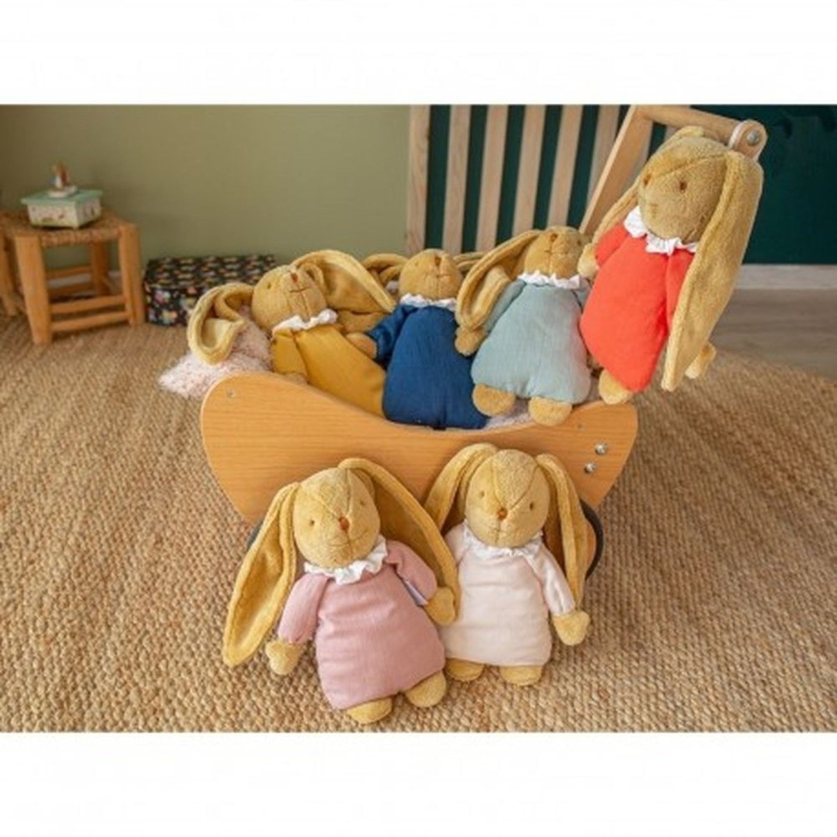 Peluche musicale lapin nid d'ange curry, TROUSSELIER