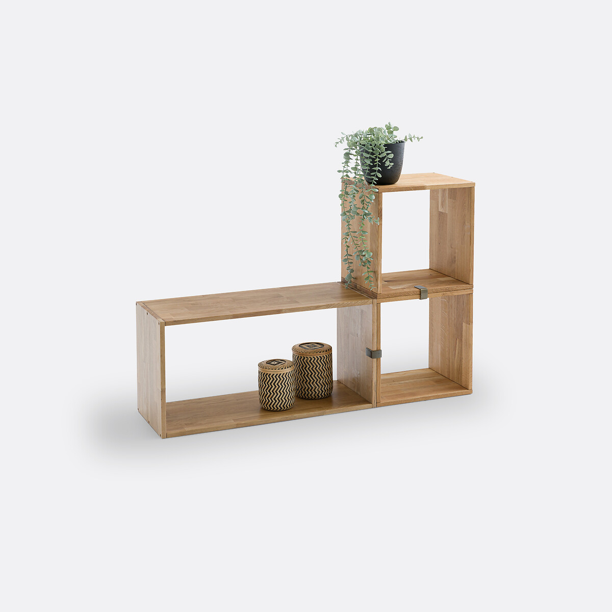 Lot de 2 cubes de rangement, en chêne massif, EDGAR chêne, LA REDOUTE INTERIEURS