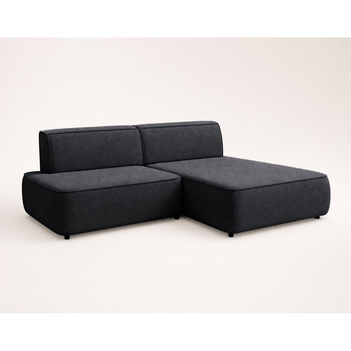 Canapé d'Angle Convertible en Velours 4 places - LISETTE noir, BEST MOBILIER
